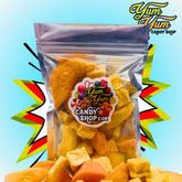 Yum Yum Candy Shop freeze-dried fruit mix β tropical crunchy fruits in a vibrant pop art background